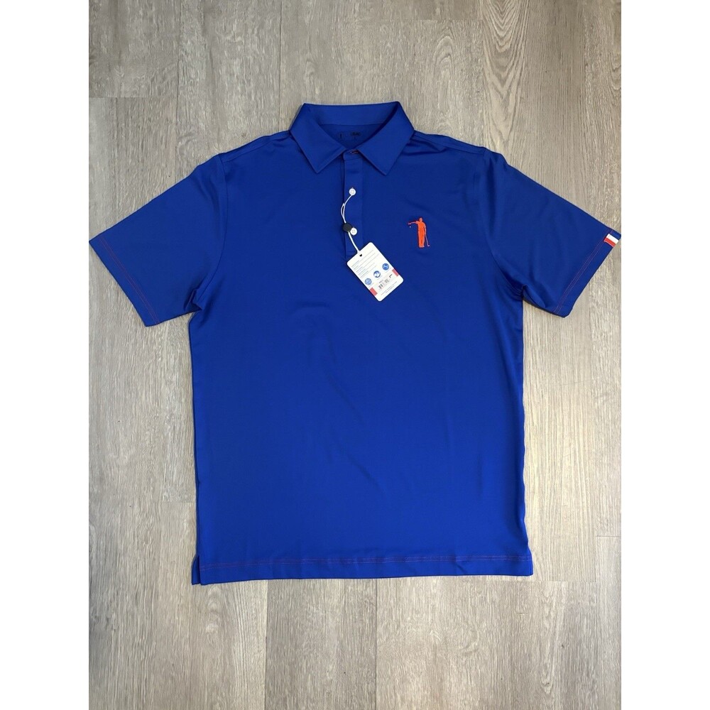 NWT U Suck At Golf Polo Shirt Mens L Blue Stretch Golf Performance Tagless